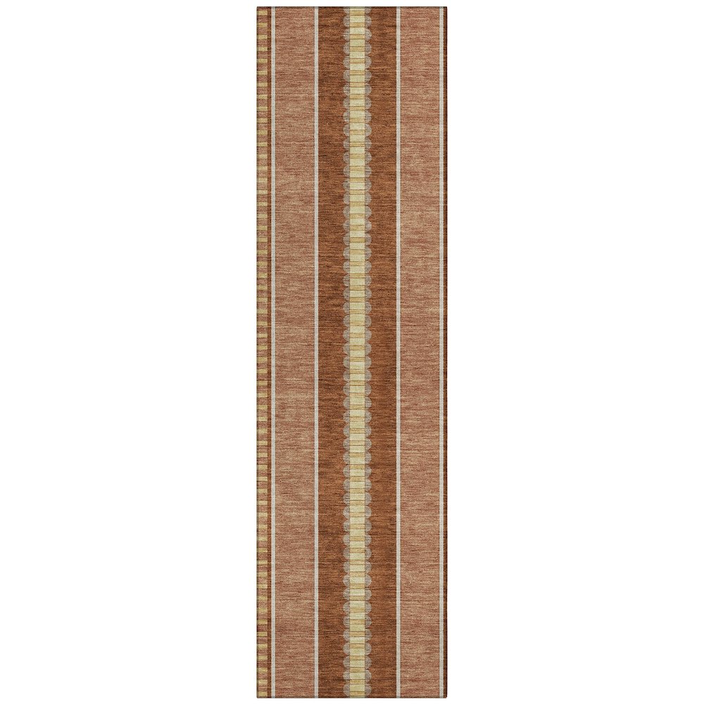 Machine Washable Indoor/Outdoor Chantille ACN2681 Orange 2'3" x 7'6" Runner Rug. Picture 1