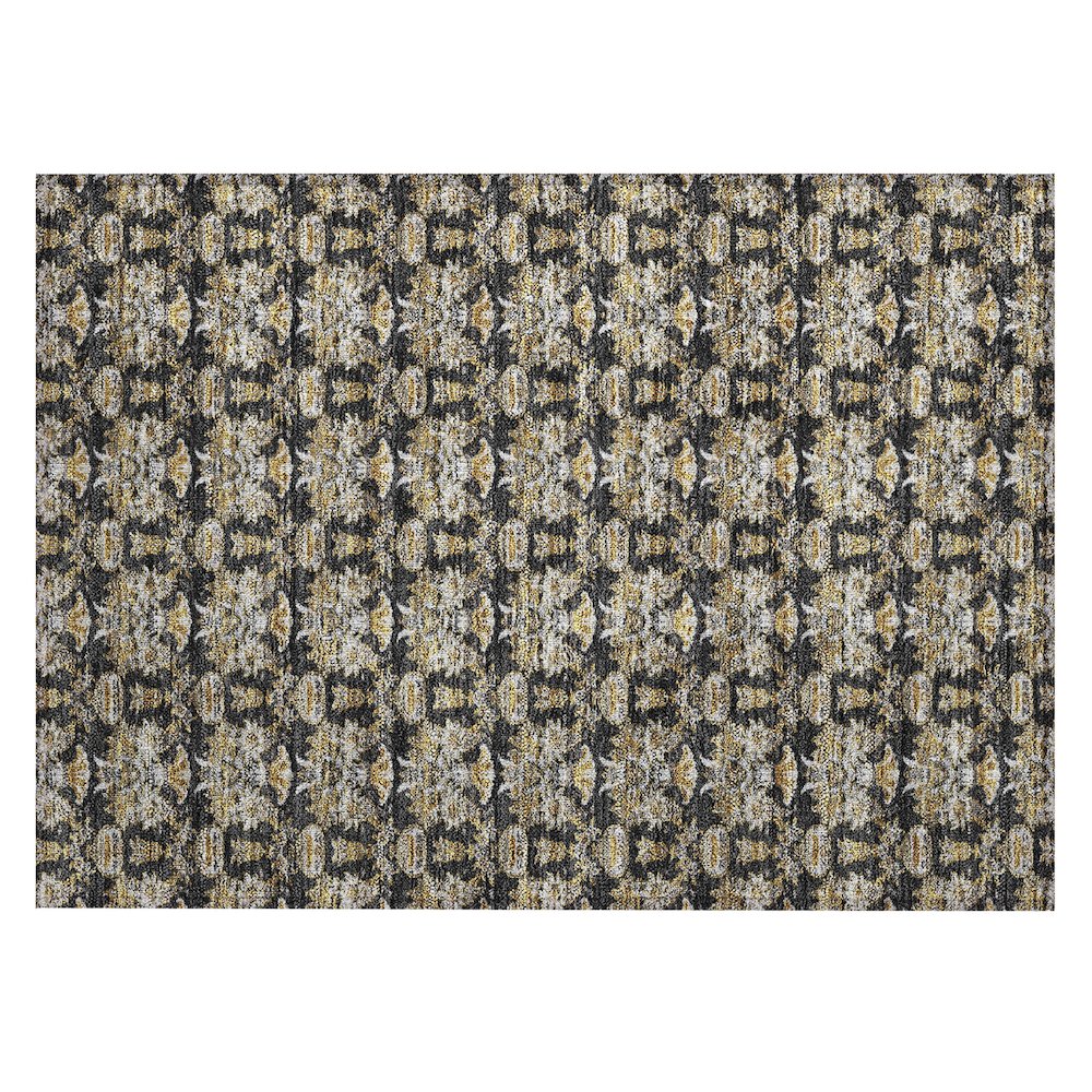 Machine Washable Indoor/Outdoor Chantille ACN2682 Black 1'8" x 2'6" Rug. Picture 1