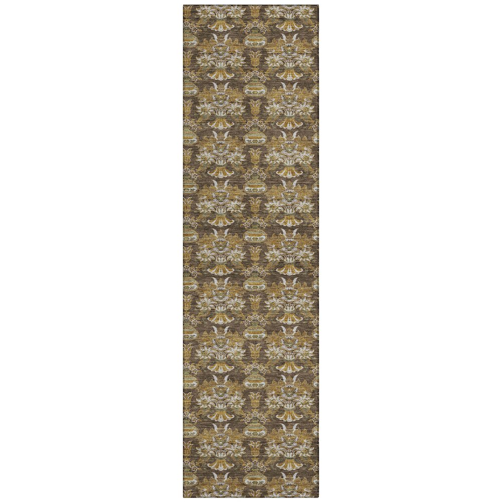 Machine Washable Indoor/Outdoor Chantille ACN2682 Brown 2'3" x 7'6" Runner Rug. Picture 1