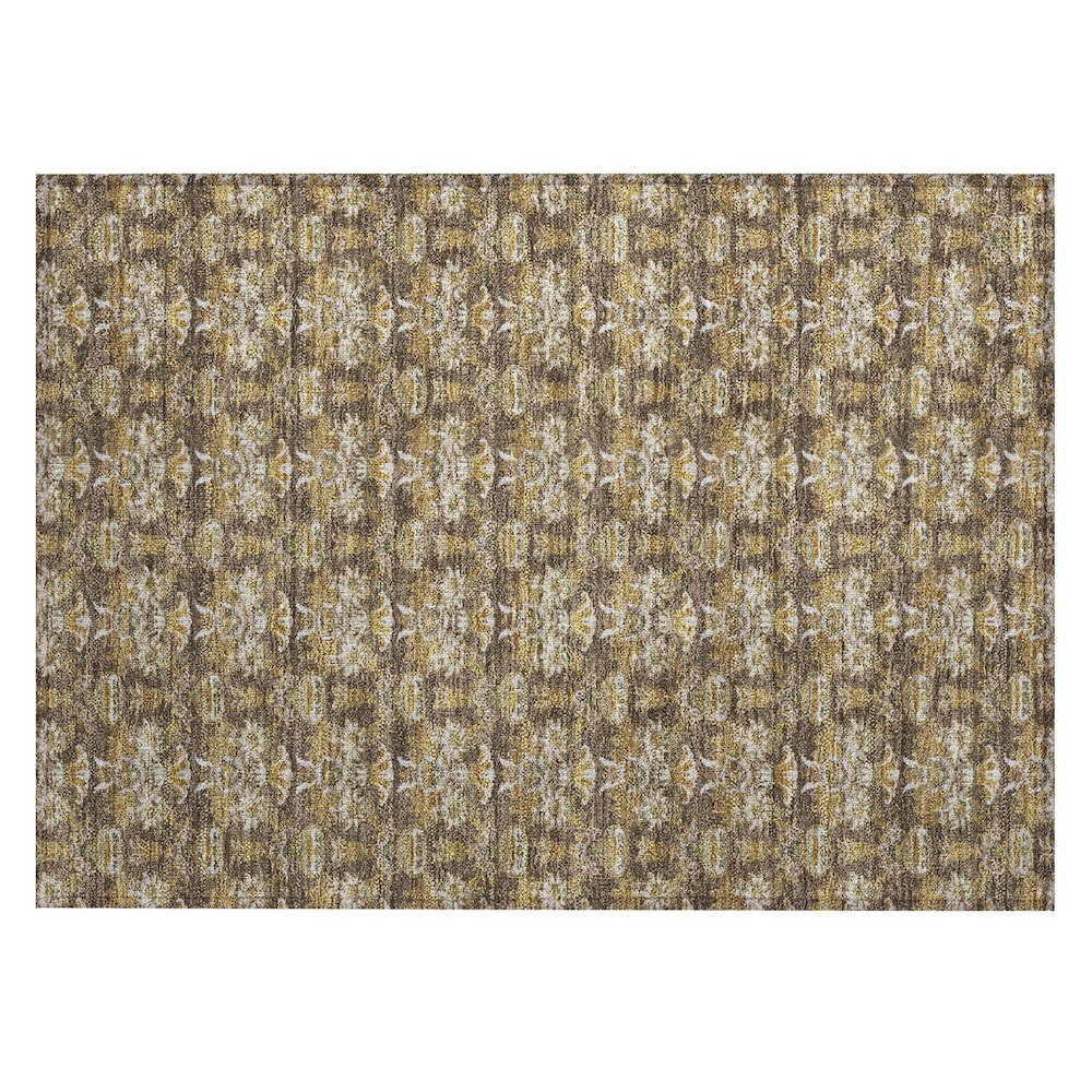 Machine Washable Indoor/Outdoor Chantille ACN2682 Brown 1'8" x 2'6" Rug. Picture 1