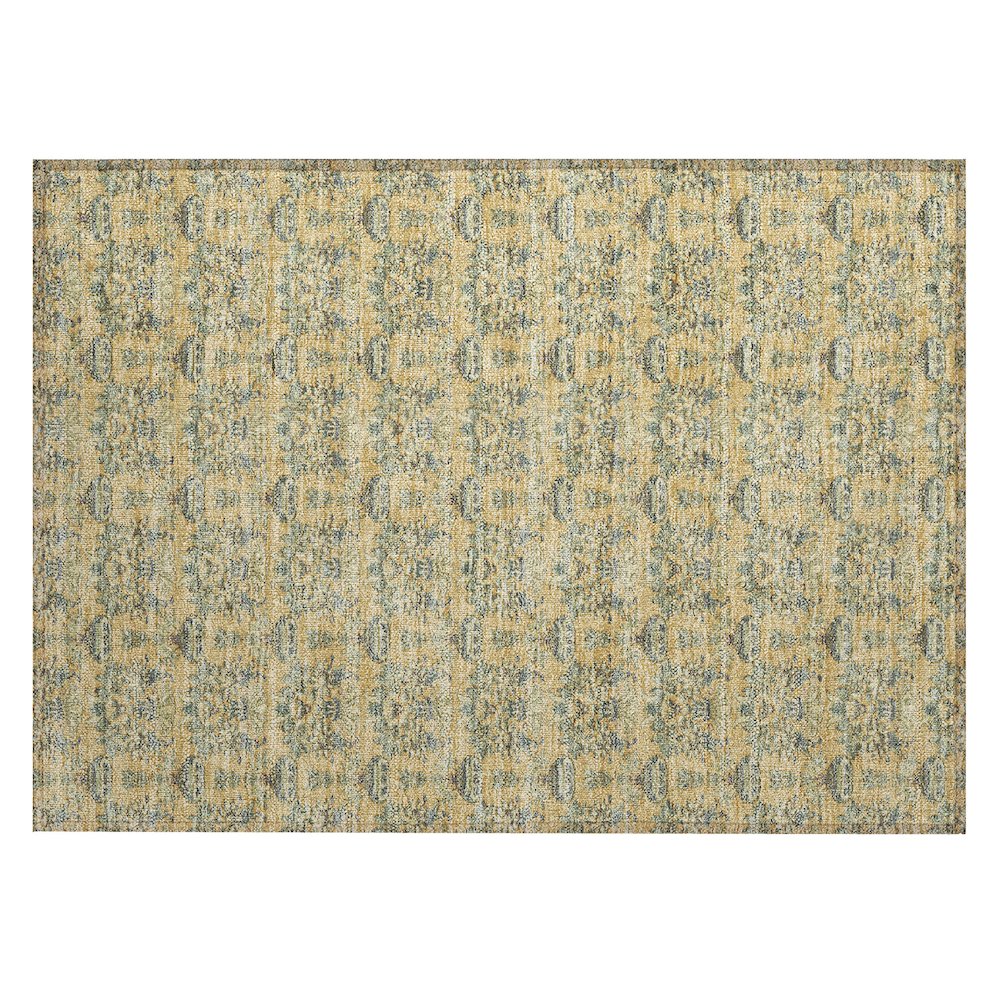Machine Washable Indoor/Outdoor Chantille ACN2682 Gold 1'8" x 2'6" Rug. Picture 1