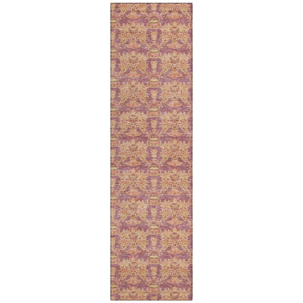 Machine Washable Indoor/Outdoor Chantille ACN2682 Pink 2'3" x 7'6" Runner Rug. Picture 1