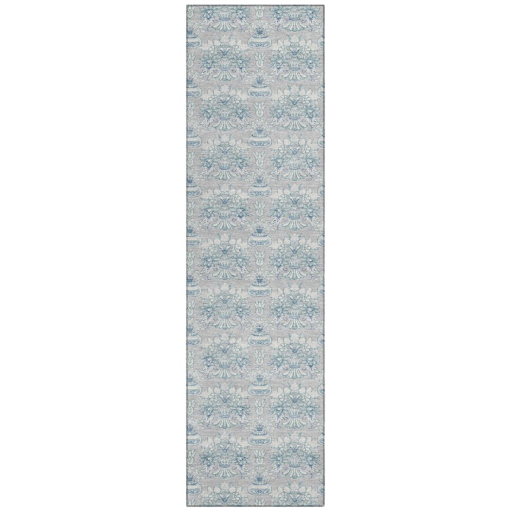 Machine Washable Indoor/Outdoor Chantille ACN2682 Gray 2'3" x 7'6" Runner Rug. Picture 1