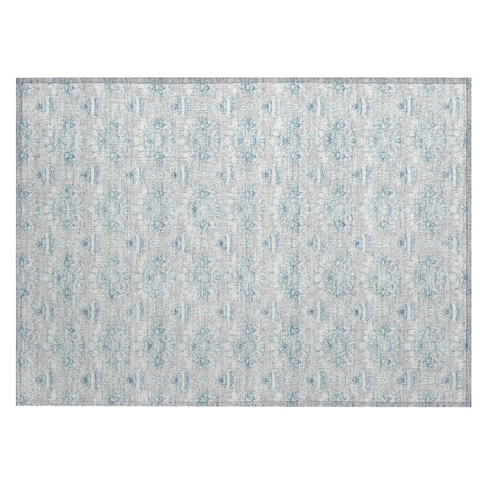 Machine Washable Indoor/Outdoor Chantille ACN2682 Gray 1'8" x 2'6" Rug. Picture 1