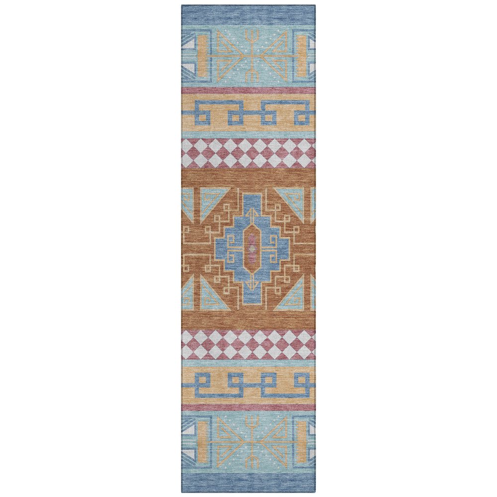 Machine Washable Indoor/Outdoor Chantille ACN2683 Blue 2'3" x 7'6" Runner Rug. Picture 1
