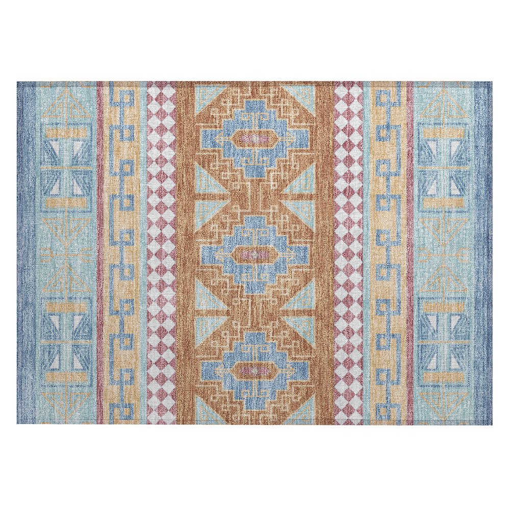 Machine Washable Indoor/Outdoor Chantille ACN2683 Blue 1'8" x 2'6" Rug. Picture 1