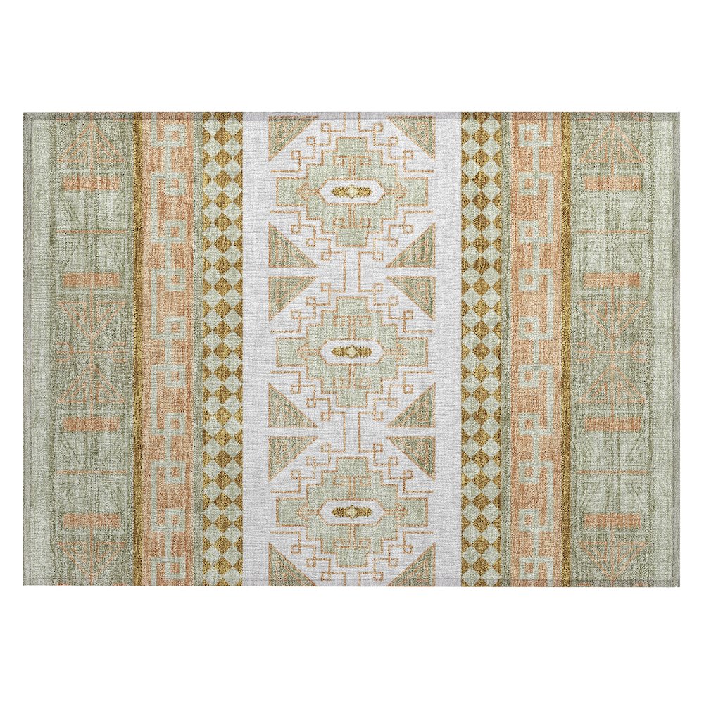Machine Washable Indoor/Outdoor Chantille ACN2683 Green 1'8" x 2'6" Rug. Picture 1
