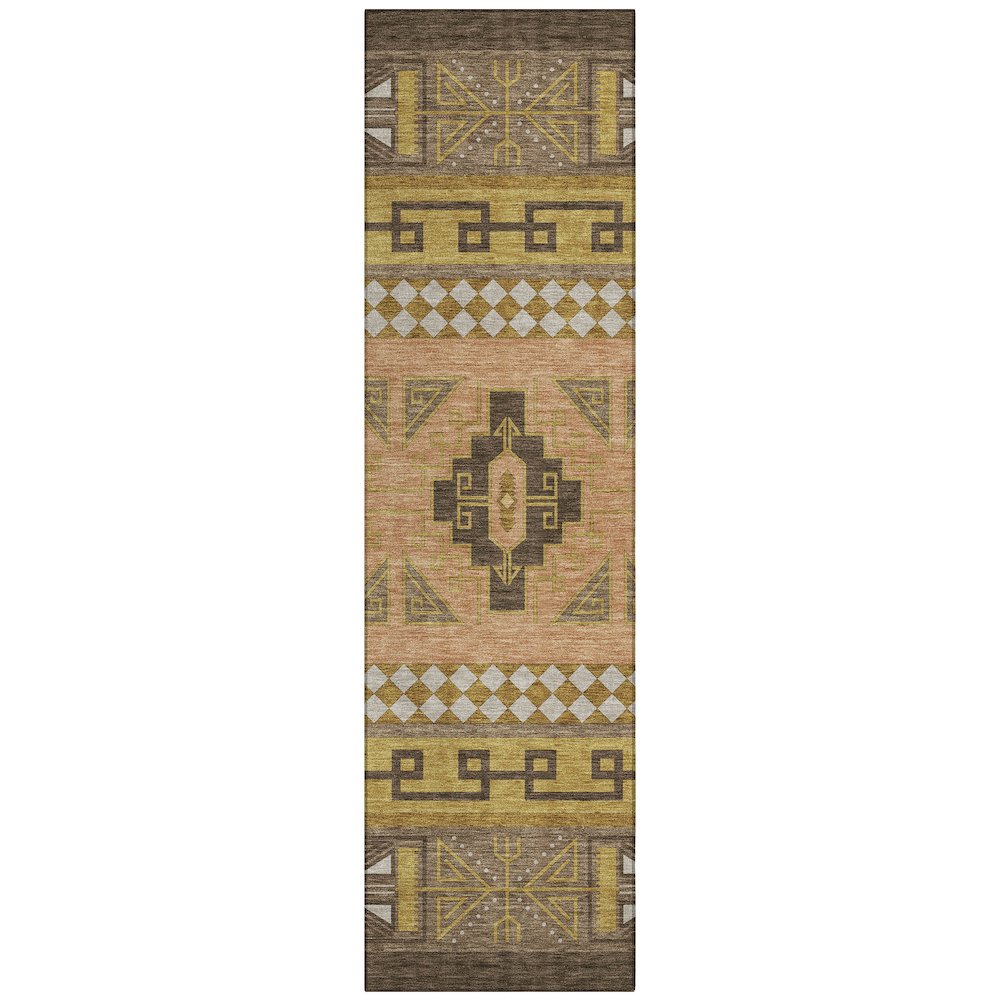 Machine Washable Indoor/Outdoor Chantille ACN2683 Brown 2'3" x 7'6" Runner Rug. Picture 1