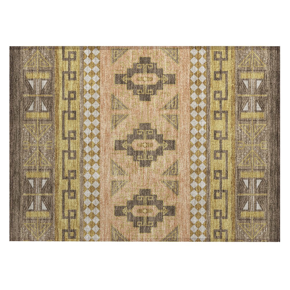 Machine Washable Indoor/Outdoor Chantille ACN2683 Brown 1'8" x 2'6" Rug. Picture 1