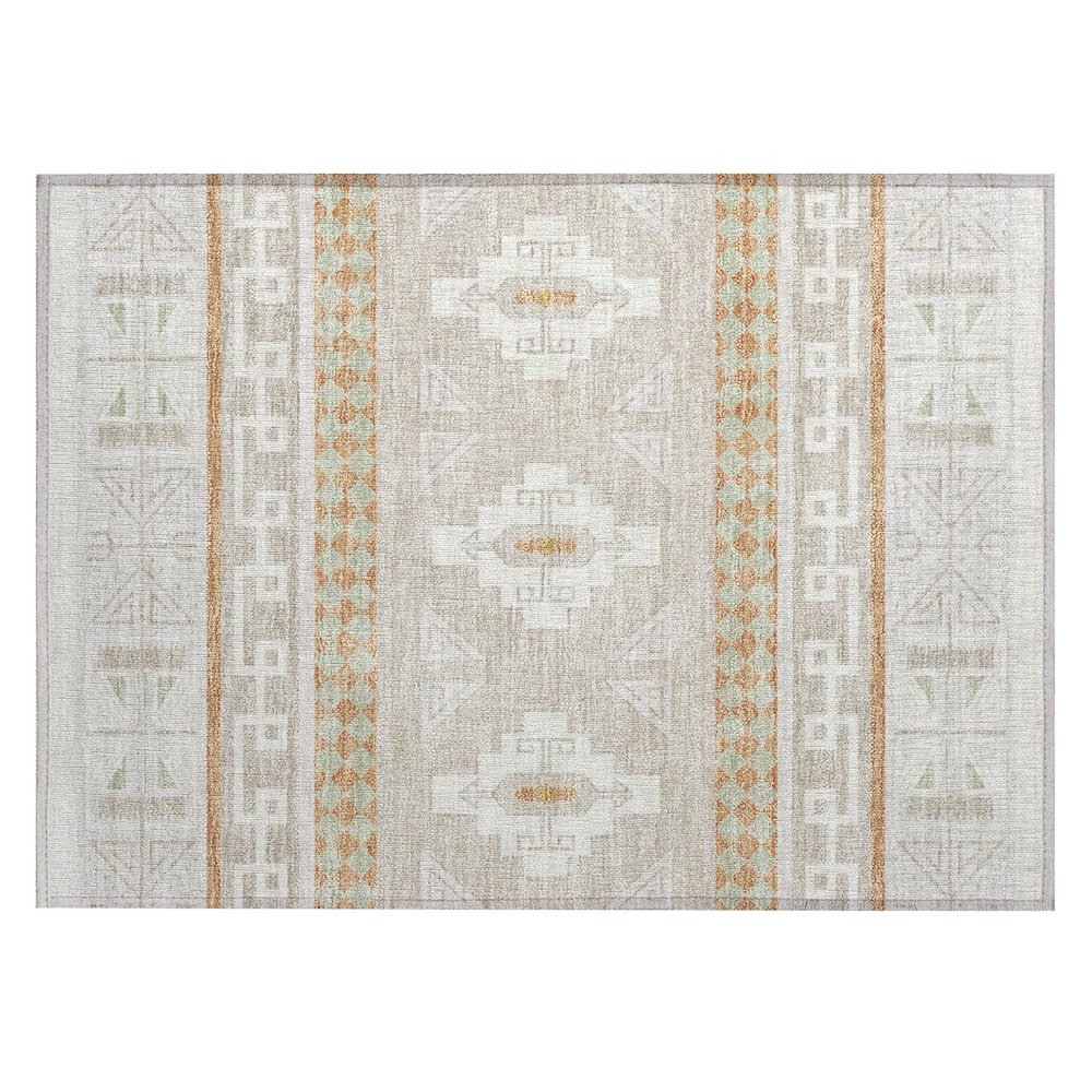 Machine Washable Indoor/Outdoor Chantille ACN2683 Ivory 1'8" x 2'6" Rug. Picture 1