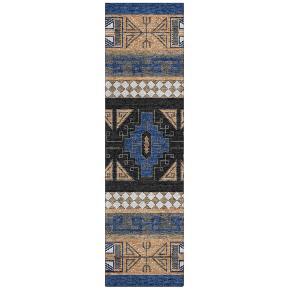 Machine Washable Indoor/Outdoor Chantille ACN2683 Blue 2'3" x 7'6" Runner Rug. Picture 1