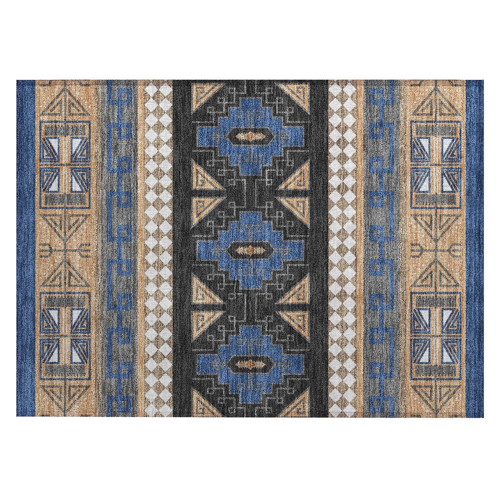 Machine Washable Indoor/Outdoor Chantille ACN2683 Blue 1'8" x 2'6" Rug. Picture 1