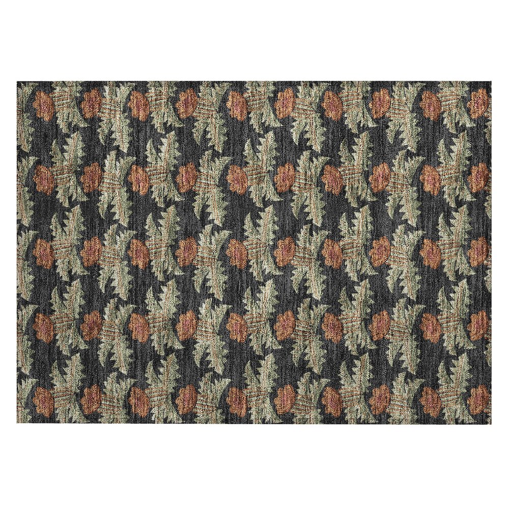 Machine Washable Indoor/Outdoor Chantille ACN2684 Black 1'8" x 2'6" Rug. Picture 1