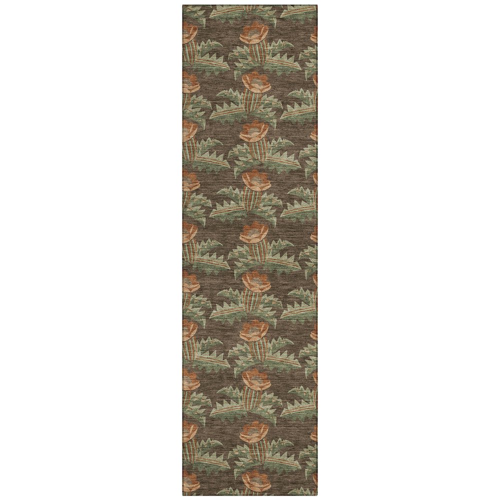 Machine Washable Indoor/Outdoor Chantille ACN2684 Brown 2'3" x 7'6" Runner Rug. Picture 1