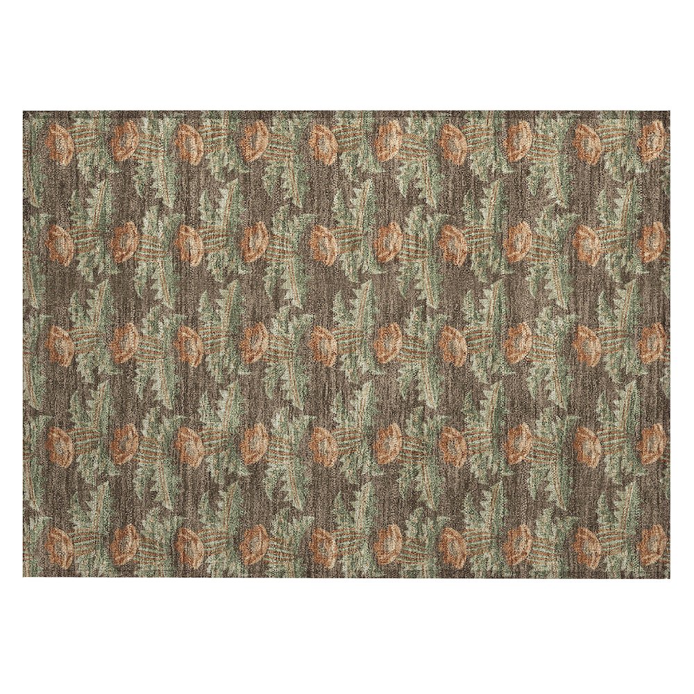 Machine Washable Indoor/Outdoor Chantille ACN2684 Brown 1'8" x 2'6" Rug. Picture 1