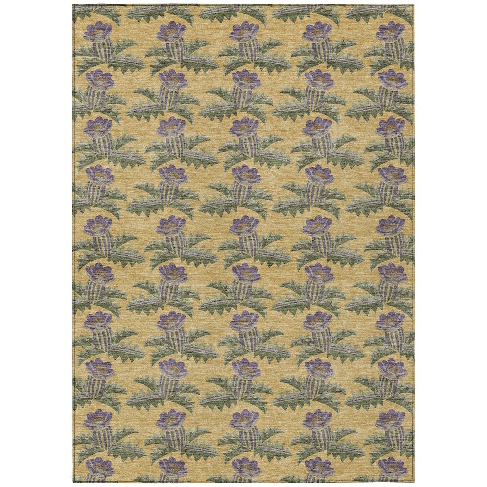 Machine Washable Indoor/Outdoor Chantille ACN2684 Gold 2'6" x 3'10" Rug. Picture 1