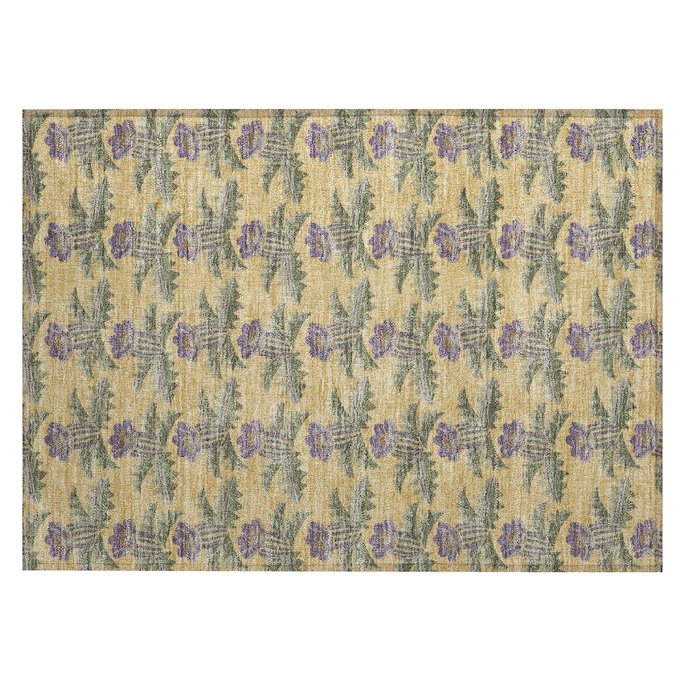 Machine Washable Indoor/Outdoor Chantille ACN2684 Gold 1'8" x 2'6" Rug. Picture 1