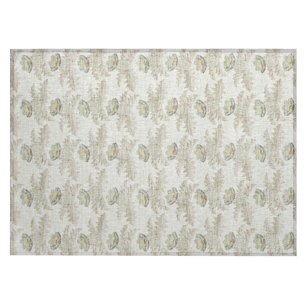 Machine Washable Indoor/Outdoor Chantille ACN2684 Ivory 1'8" x 2'6" Rug. Picture 1