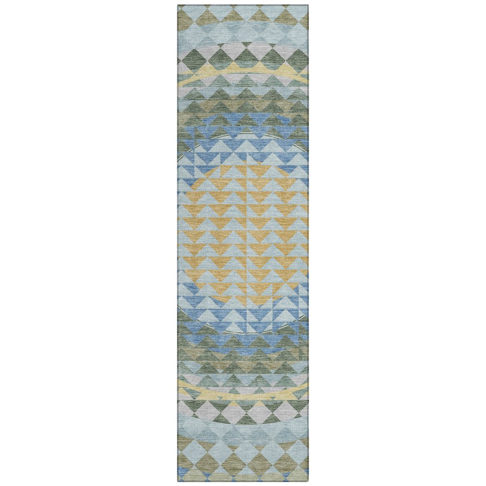 Machine Washable Indoor/Outdoor Chantille ACN2685 Blue 2'3" x 7'6" Runner Rug. Picture 1