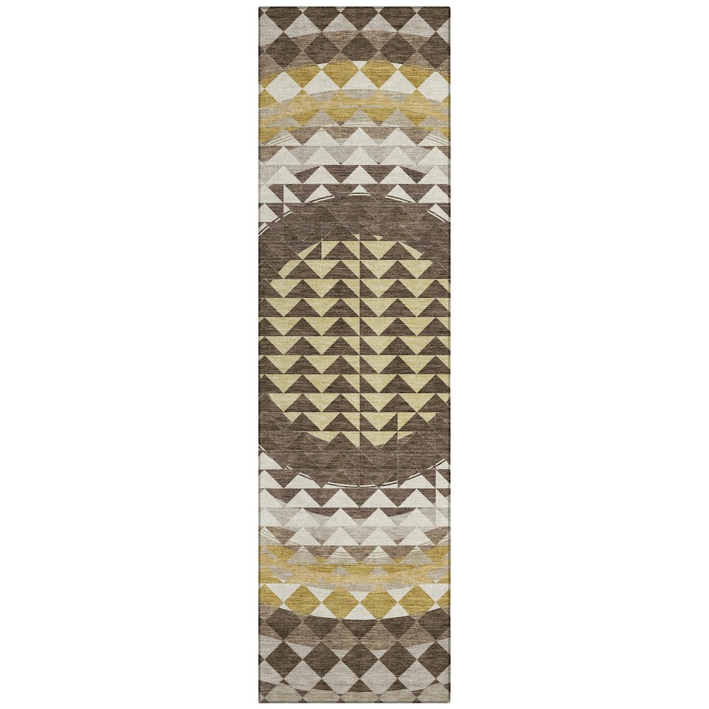Machine Washable Indoor/Outdoor Chantille ACN2685 Brown 2'3" x 7'6" Runner Rug. Picture 1