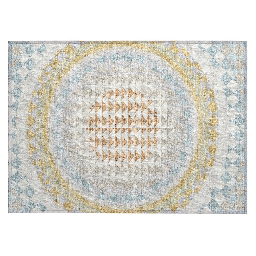 Machine Washable Indoor/Outdoor Chantille ACN2685 Ivory 1'8" x 2'6" Rug. Picture 1