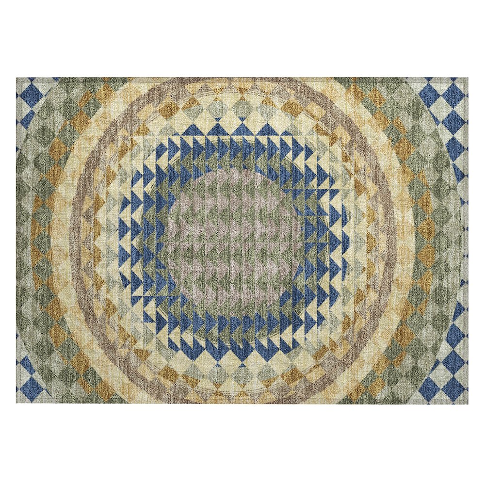 Machine Washable Indoor/Outdoor Chantille ACN2685 Green 1'8" x 2'6" Rug. Picture 1