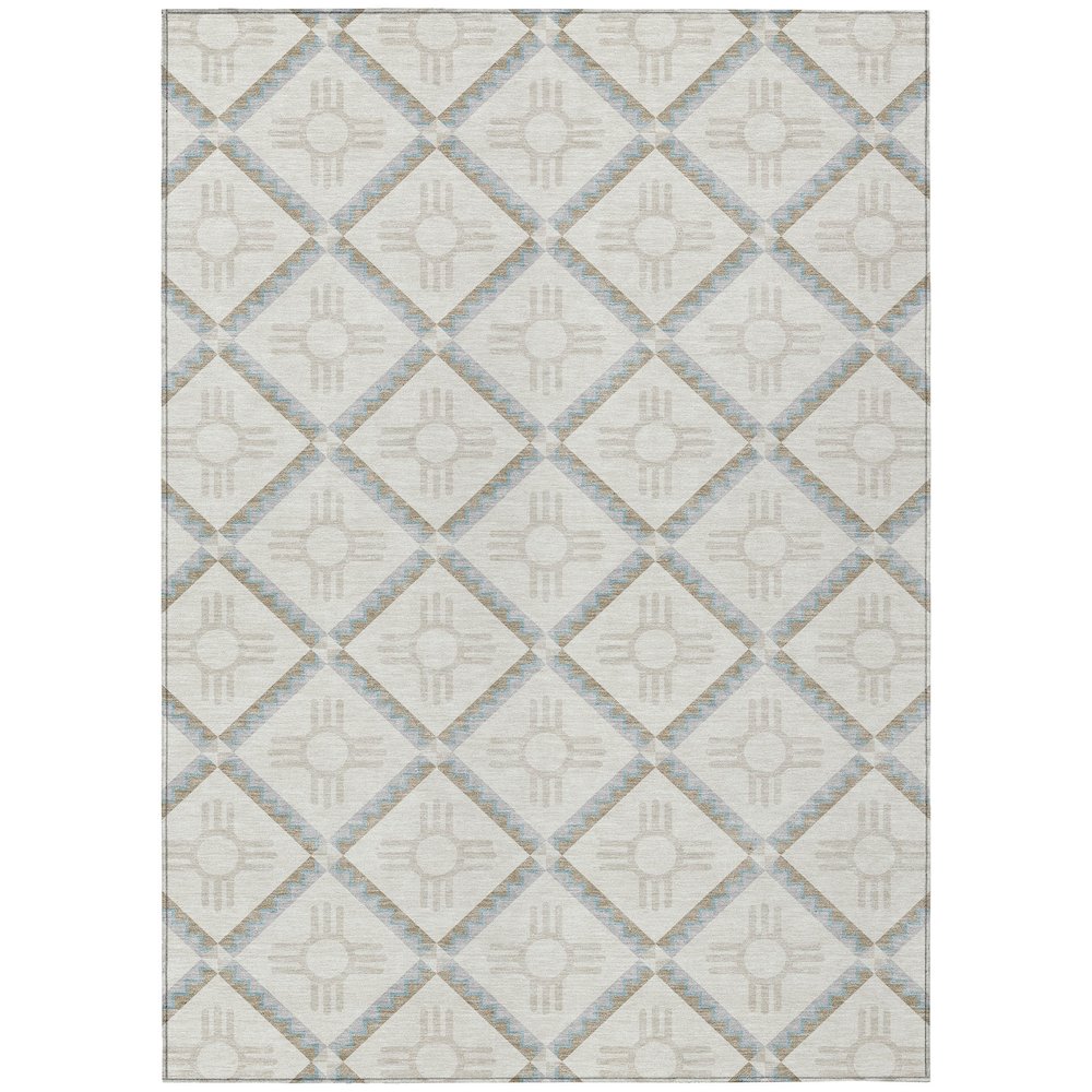 Machine Washable Indoor/Outdoor Chantille ACN2686 Ivory 2'6" x 3'10" Rug. Picture 1