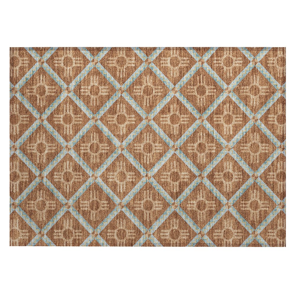 Machine Washable Indoor/Outdoor Chantille ACN2686 Orange 1'8" x 2'6" Rug. Picture 1
