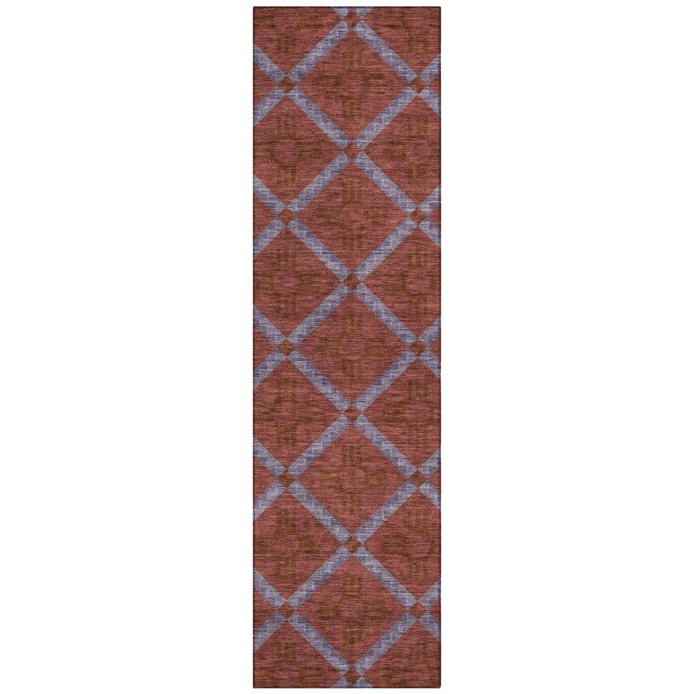 Machine Washable Indoor/Outdoor Chantille ACN2686 Red 2'3" x 7'6" Runner Rug. Picture 1