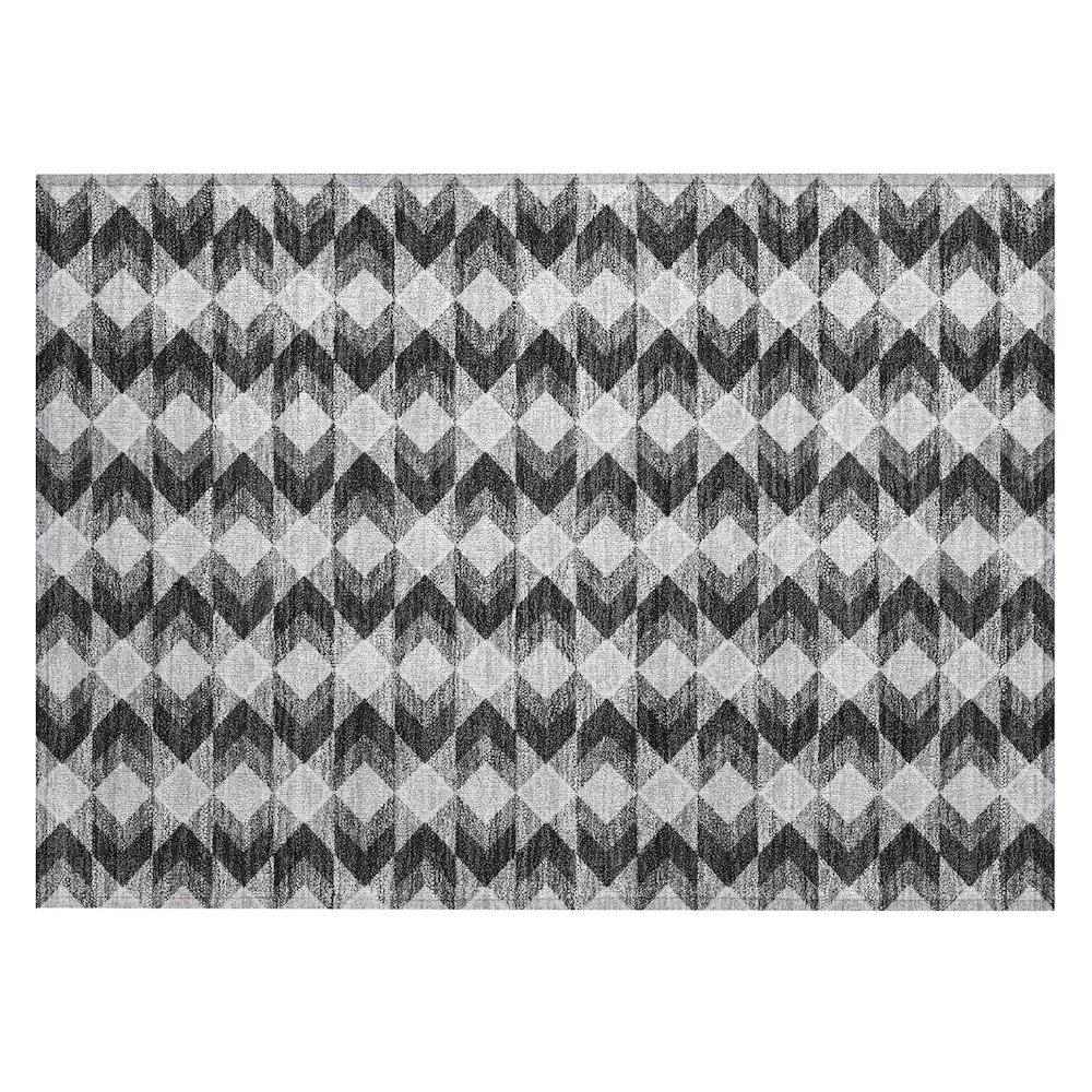 Machine Washable Indoor/Outdoor Chantille ACN2687 Black 1'8" x 2'6" Rug. Picture 1