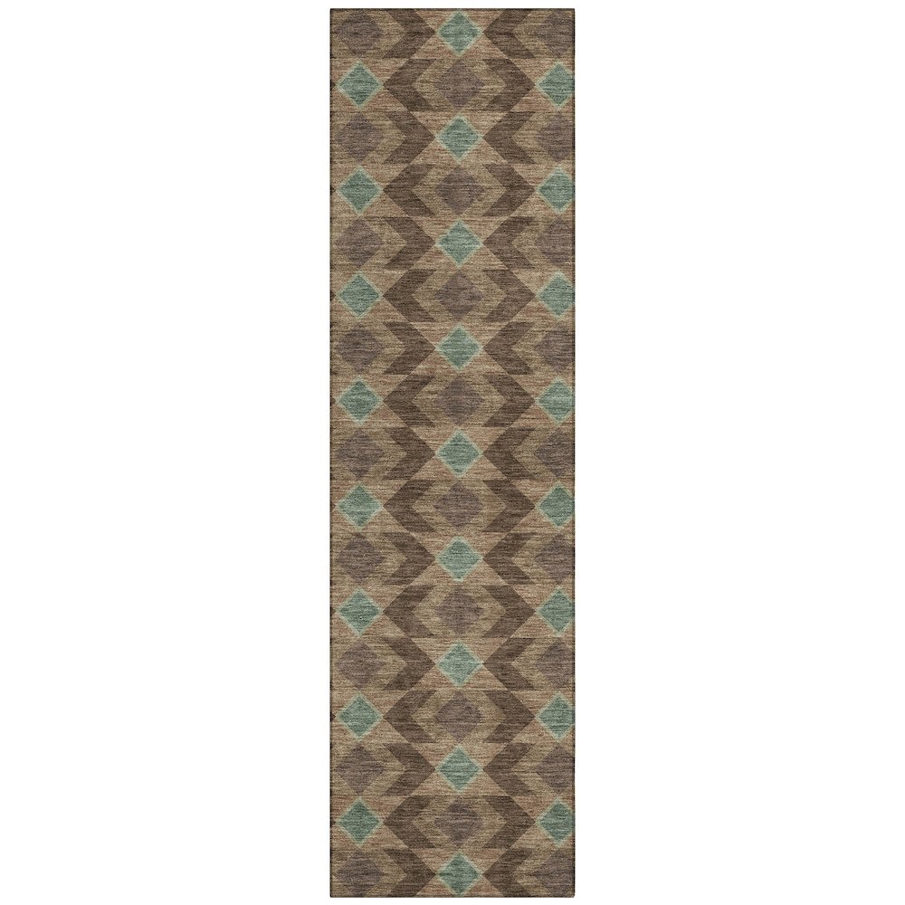 Machine Washable Indoor/Outdoor Chantille ACN2687 Brown 2'3" x 7'6" Runner Rug. Picture 1