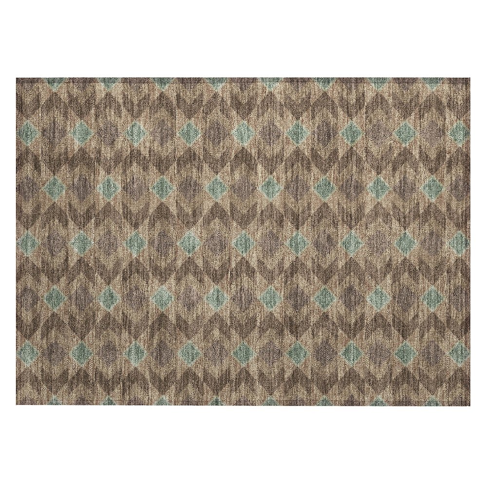 Machine Washable Indoor/Outdoor Chantille ACN2687 Brown 1'8" x 2'6" Rug. Picture 1