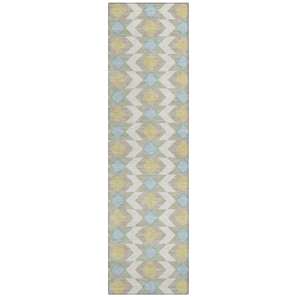 Machine Washable Indoor/Outdoor Chantille ACN2687 Ivory 2'3" x 7'6" Runner Rug. Picture 1