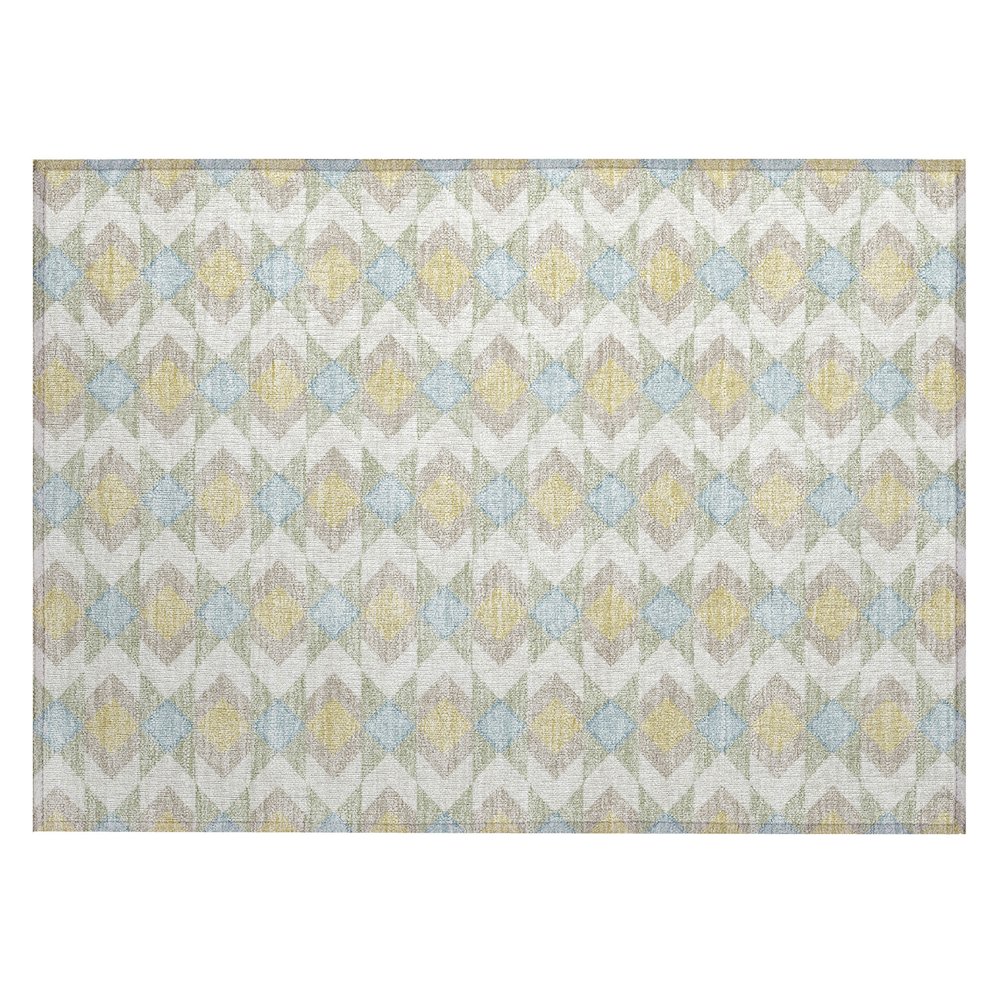 Machine Washable Indoor/Outdoor Chantille ACN2687 Ivory 1'8" x 2'6" Rug. Picture 1