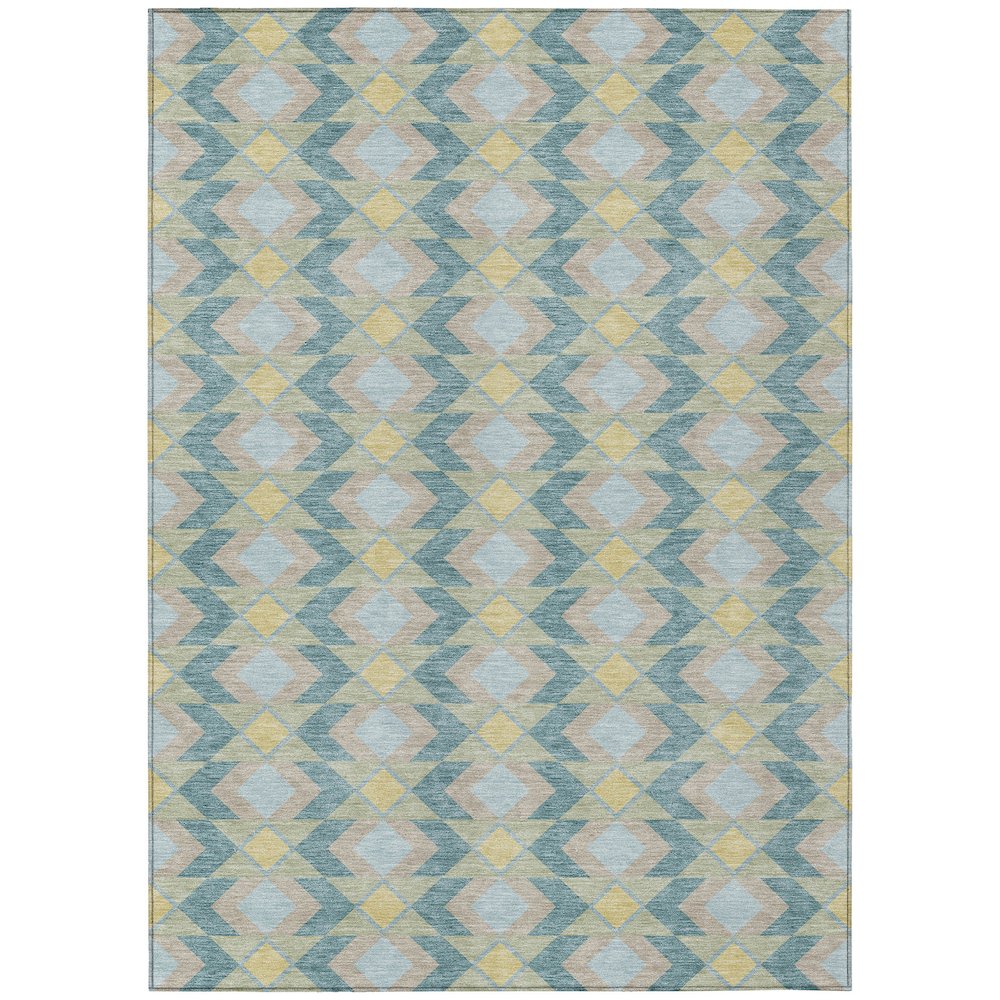 Machine Washable Indoor/Outdoor Chantille ACN2687 Teal 2'6" x 3'10" Rug. Picture 1