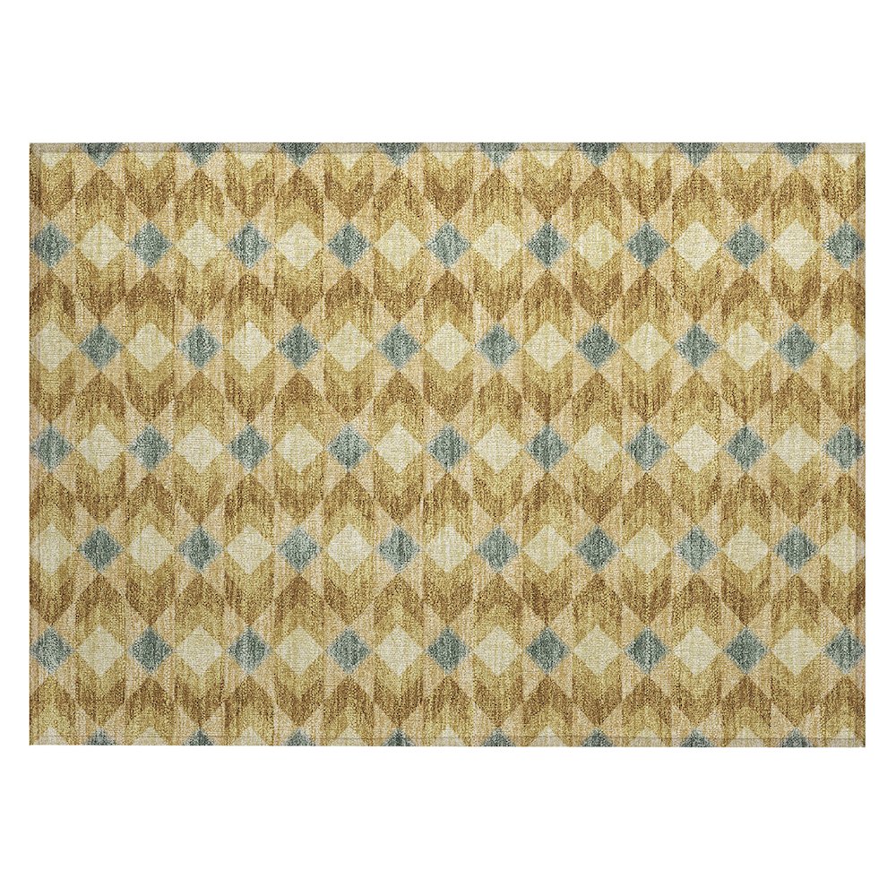 Machine Washable Indoor/Outdoor Chantille ACN2687 Gold 1'8" x 2'6" Rug. Picture 1