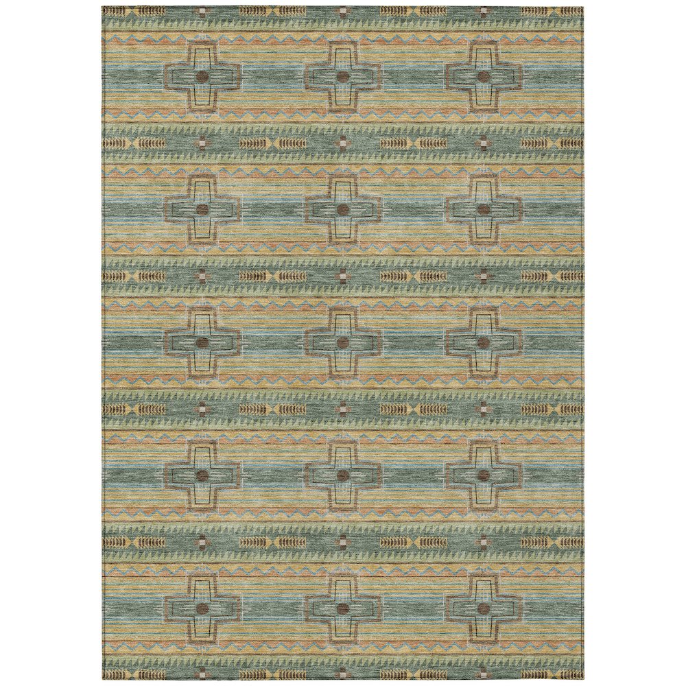 Machine Washable Indoor/Outdoor Chantille ACN2688 Green 2'6" x 3'10" Rug. Picture 1