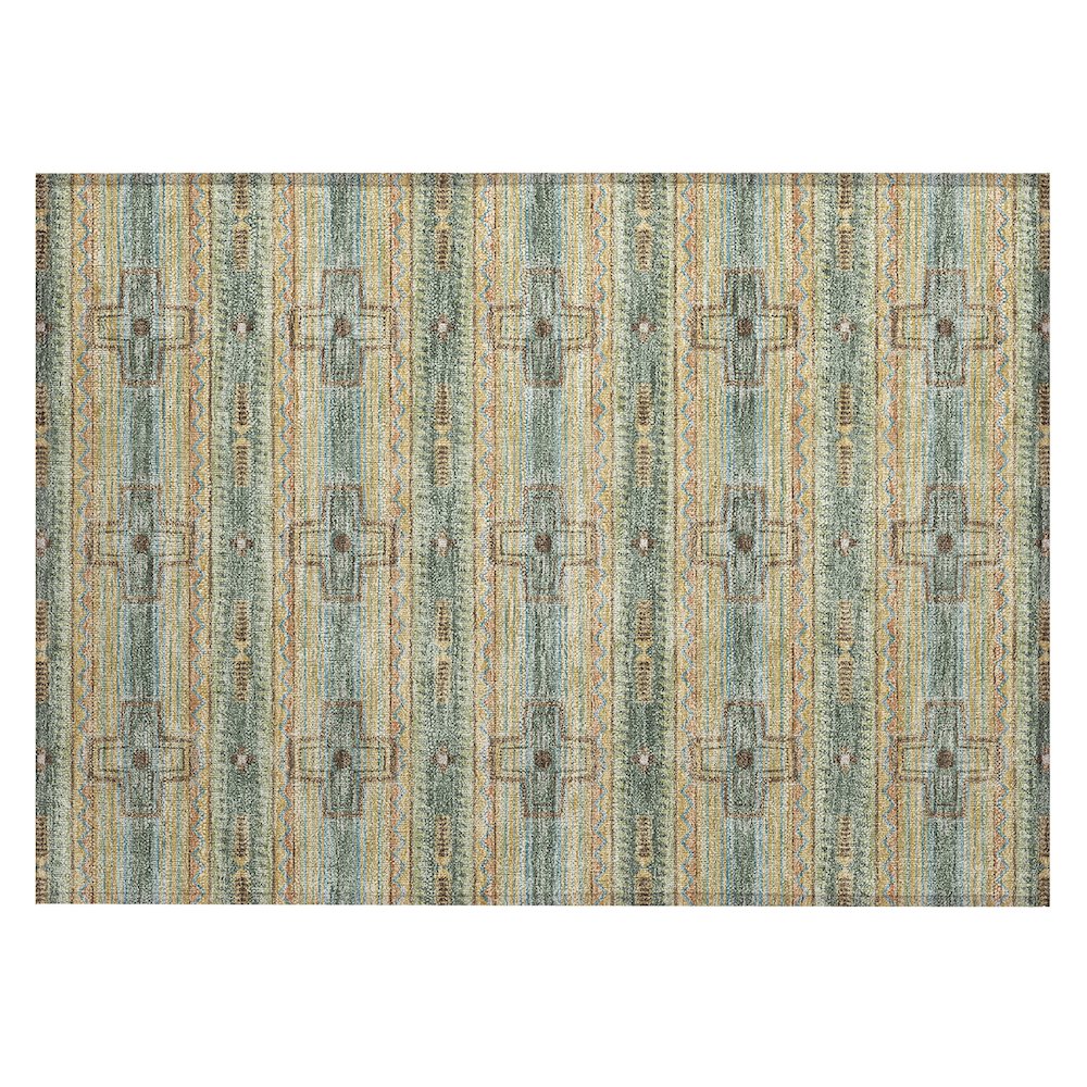 Machine Washable Indoor/Outdoor Chantille ACN2688 Green 1'8" x 2'6" Rug. Picture 1