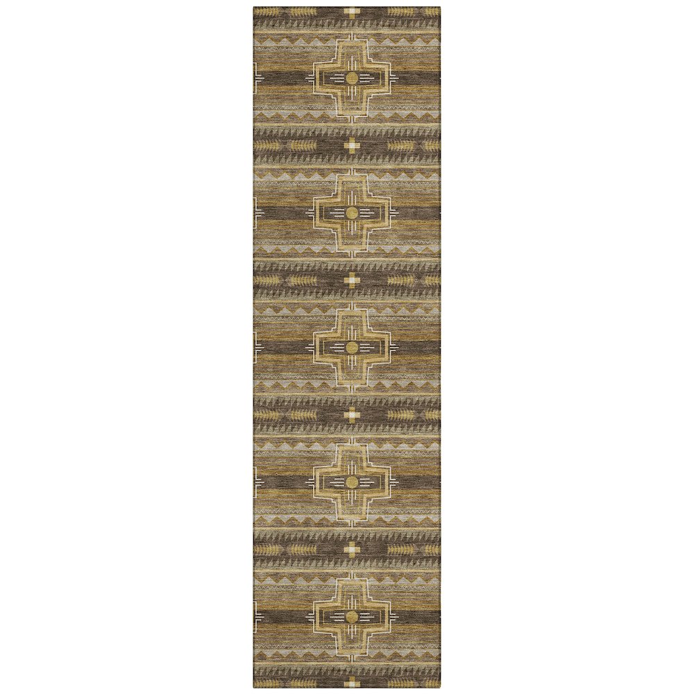 Machine Washable Indoor/Outdoor Chantille ACN2688 Brown 2'3" x 7'6" Runner Rug. Picture 1