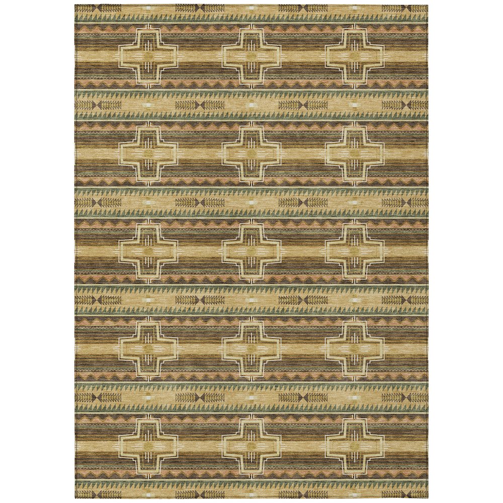 Machine Washable Indoor/Outdoor Chantille ACN2688 Gold 2'6" x 3'10" Rug. Picture 1