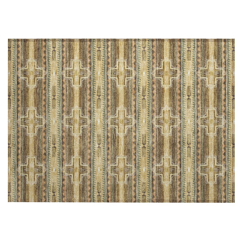 Machine Washable Indoor/Outdoor Chantille ACN2688 Gold 1'8" x 2'6" Rug. Picture 1