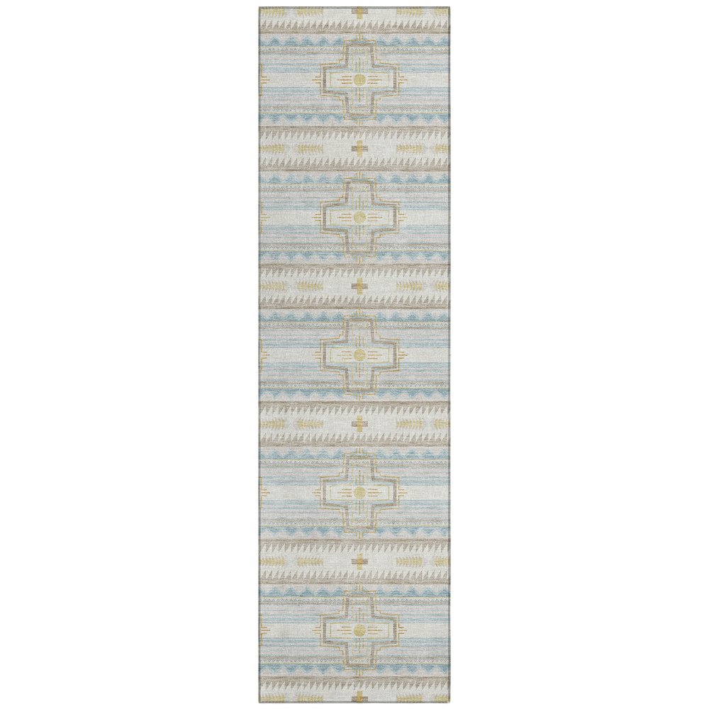 Machine Washable Indoor/Outdoor Chantille ACN2688 Ivory 2'3" x 7'6" Runner Rug. Picture 1