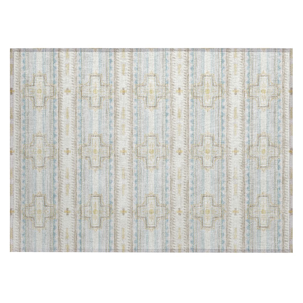 Machine Washable Indoor/Outdoor Chantille ACN2688 Ivory 1'8" x 2'6" Rug. Picture 1