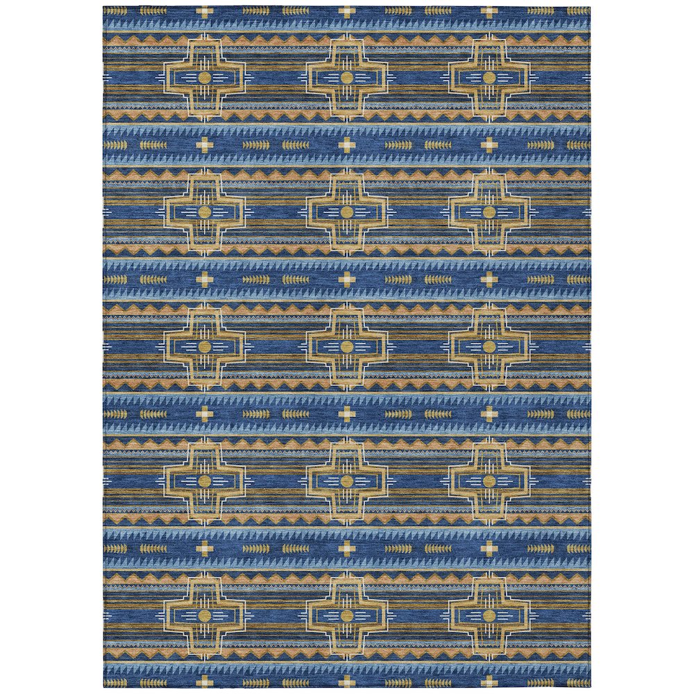 Machine Washable Indoor/Outdoor Chantille ACN2688 Blue 2'6" x 3'10" Rug. Picture 1