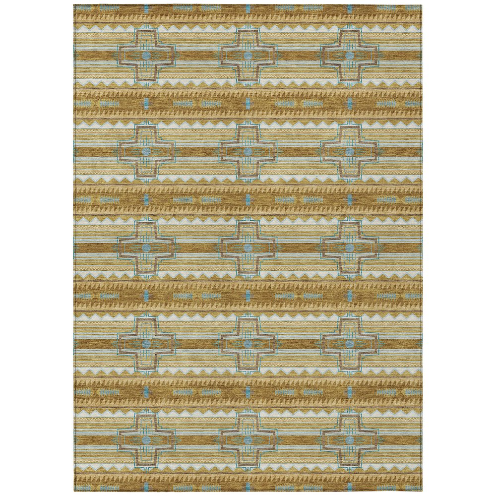 Machine Washable Indoor/Outdoor Chantille ACN2688 Gold 2'6" x 3'10" Rug. Picture 1