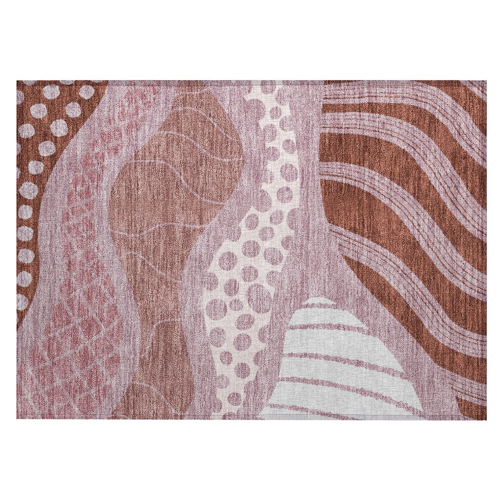 Machine Washable Indoor/Outdoor Chantille ACN2689 Pink 1'8" x 2'6" Rug. Picture 1