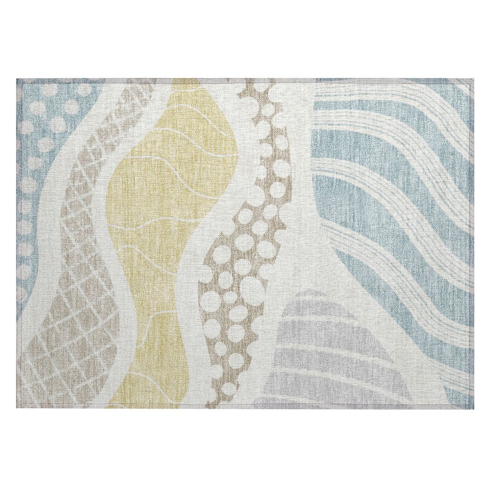 Machine Washable Indoor/Outdoor Chantille ACN2689 Ivory 1'8" x 2'6" Rug. Picture 1