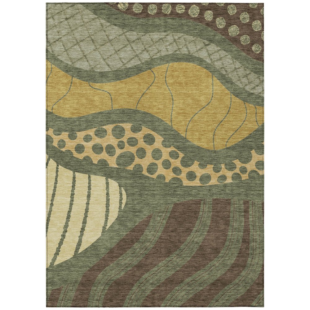 Machine Washable Indoor/Outdoor Chantille ACN2689 Green 2'6" x 3'10" Rug. Picture 1