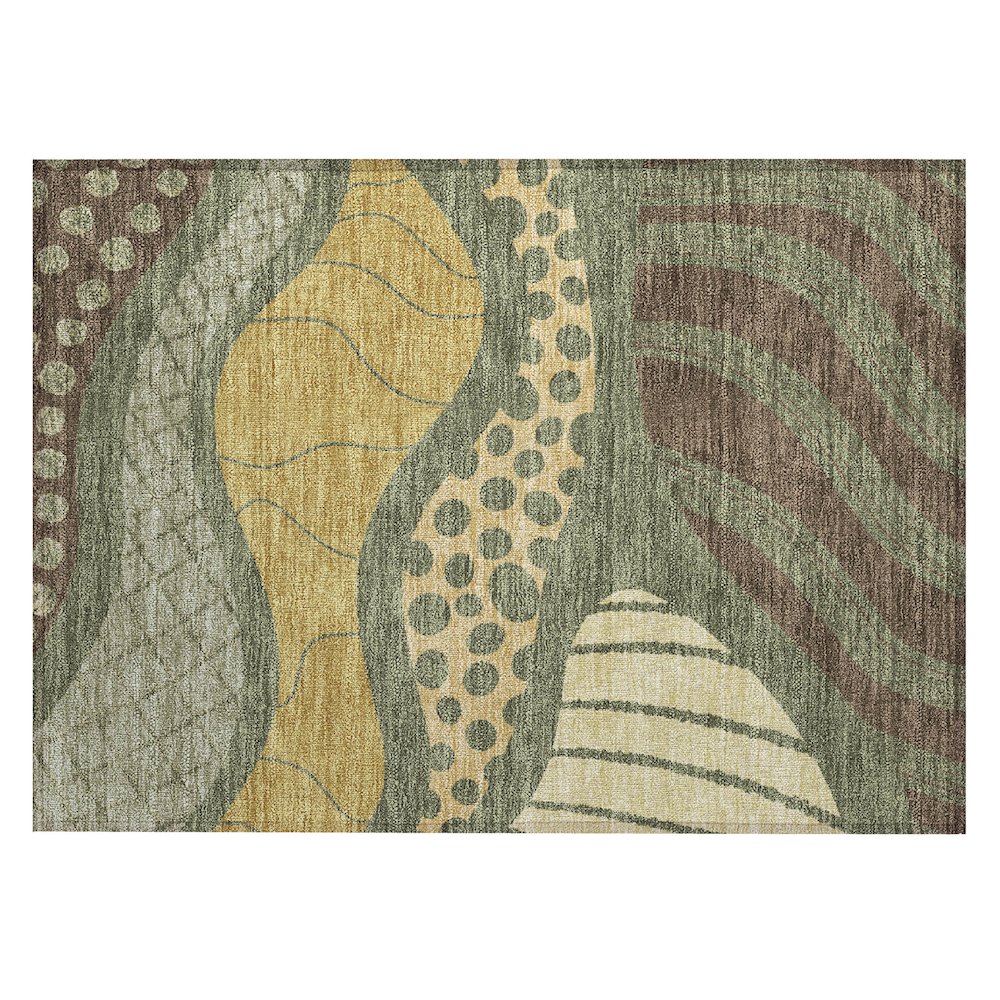 Machine Washable Indoor/Outdoor Chantille ACN2689 Green 1'8" x 2'6" Rug. Picture 1