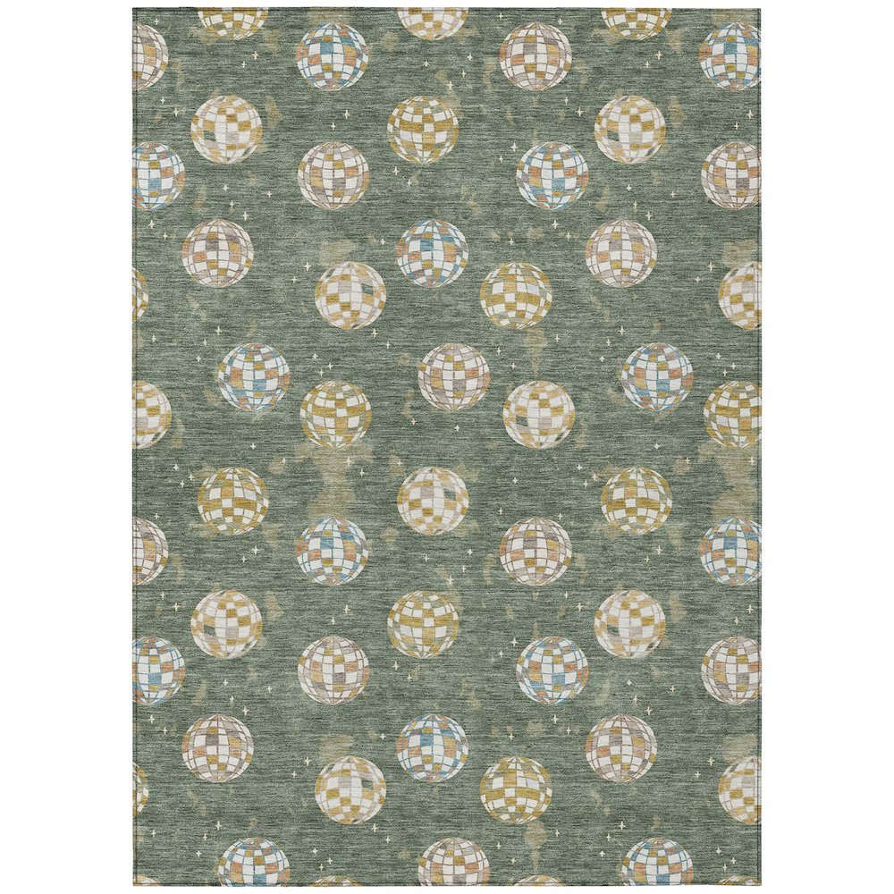 Machine Washable Indoor/Outdoor Chantille ACN2690 Green 2'6" x 3'10" Rug. Picture 1